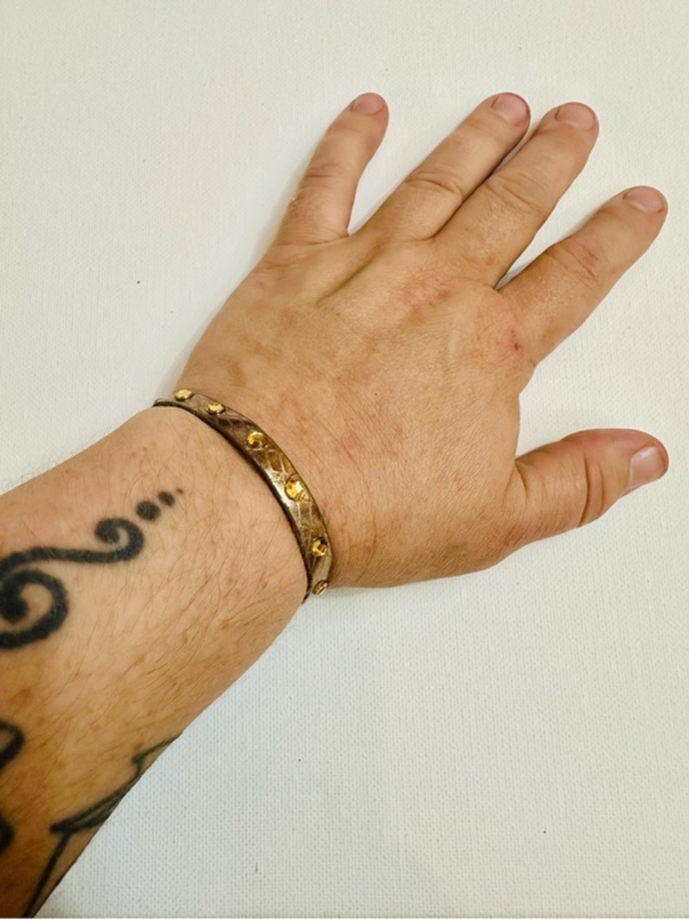 NWT Gold Tone Rhinestone Skinny Belt Bracelet